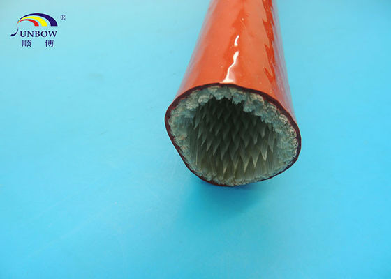 Chine Résine de silicone enduite gainante de fibre de verre de la chaleur de résistance de feu rouge de rouille pour la protection de câble fournisseur